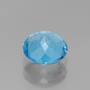 1.86캐럿 천연 스위스 블루 토파즈, 라운드 컷, 7.54 mm, VVS