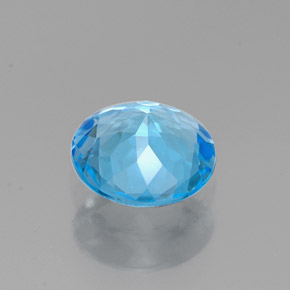 1.49캐럿 천연 스위스 블루 토파즈, 라운드 컷, 7.42 mm, VVS