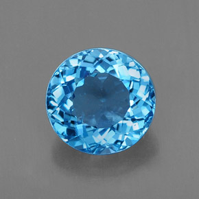 2.42캐럿 천연 스위스 블루 토파즈, 라운드 컷, 8.07 mm, VVS