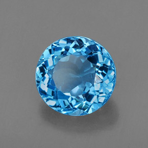 2.42캐럿 천연 스위스 블루 토파즈, 라운드 컷, 8.07 mm, VVS