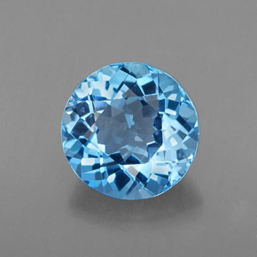 2.21캐럿 천연 스위스 블루 토파즈, 라운드 컷, 8.08 mm, VVS