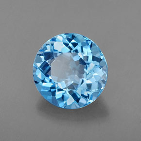 2.21캐럿 천연 스위스 블루 토파즈, 라운드 컷, 8.08 mm, VVS