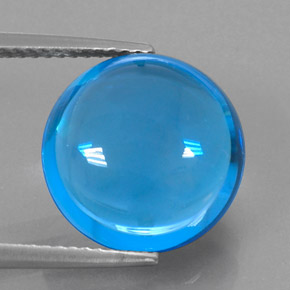 10.97캐럿 천연 스위스 블루 토파즈, 라운드 컷, 13.03 mm, 투명한