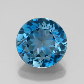 2.75캐럿 천연 런던 블루 토파즈, 라운드 컷, 8.95 mm, VVS