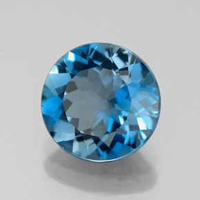 2.75캐럿 천연 런던 블루 토파즈, 라운드 컷, 8.95 mm, VVS