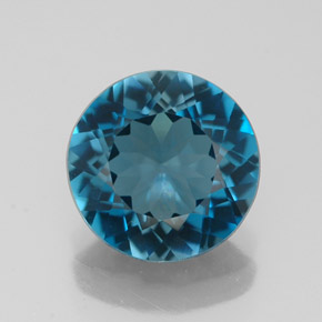 2.79캐럿 천연 런던 블루 토파즈, 라운드 컷, 8.95 mm, VVS