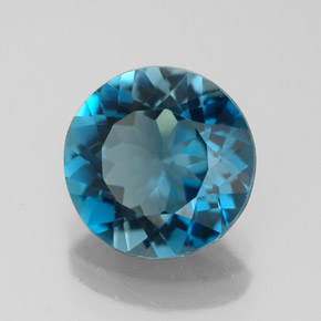 2.79캐럿 천연 런던 블루 토파즈, 라운드 컷, 8.95 mm, VVS