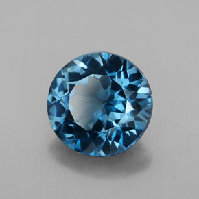 3.21캐럿 천연 런던 블루 토파즈, 라운드 컷, 9.18 mm, VS