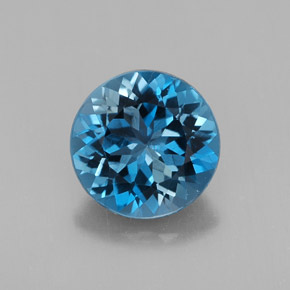 2.87캐럿 천연 런던 블루 토파즈, 라운드 컷, 8.79 mm, VVS-VS