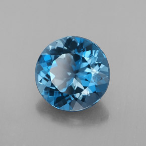 2.87캐럿 천연 런던 블루 토파즈, 라운드 컷, 8.79 mm, VVS-VS