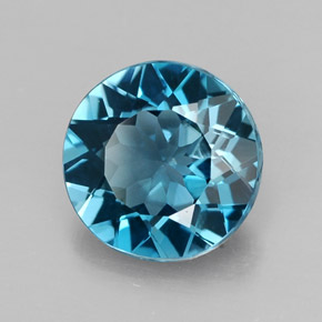 2.54캐럿 천연 런던 블루 토파즈, 라운드 컷, 8.90 mm, VVS-VS