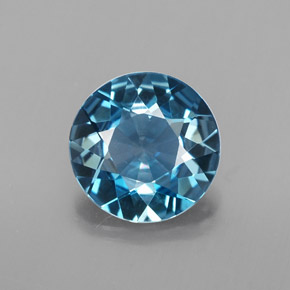 2.20캐럿 천연 런던 블루 토파즈, 라운드 컷, 8.90 mm, VVS-VS