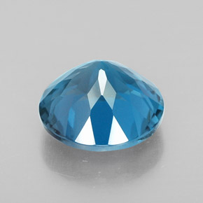 3.39캐럿 천연 런던 블루 토파즈, 라운드 컷, 9.03 mm, VVS