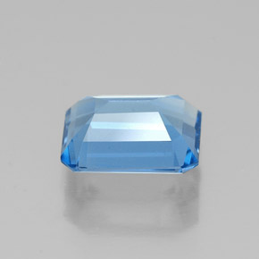 1.89캐럿 천연 스위스 블루 토파즈, 에메랄드 컷, 8×6 mm, VVS