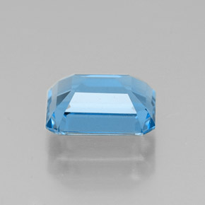 1.91캐럿 천연 스위스 블루 토파즈, 에메랄드 컷, 8×6 mm, VVS