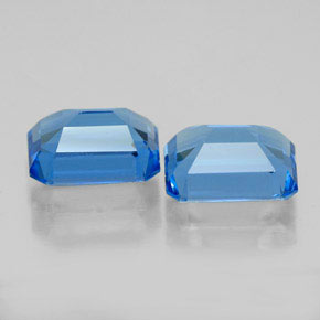 캐럿 천연 스위스 블루 토파즈 보석, 에메랄드 컷, 8.1×6 mm, VVS