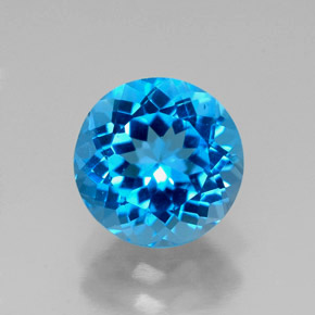 2.28캐럿 천연 스위스 블루 토파즈, 라운드 컷, 8.00 mm, VS