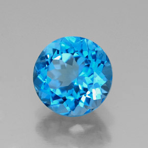 2.28캐럿 천연 스위스 블루 토파즈, 라운드 컷, 8.00 mm, VS