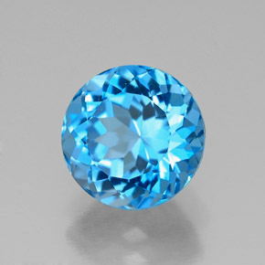 2.49캐럿 천연 스위스 블루 토파즈, 라운드 컷, 7.96 mm, VVS