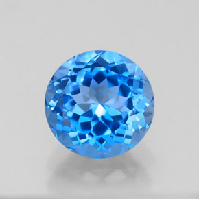 2.44캐럿 천연 스위스 블루 토파즈, 라운드 컷, 8.04 mm, VVS