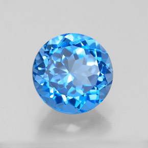 2.44캐럿 천연 스위스 블루 토파즈, 라운드 컷, 8.04 mm, VVS