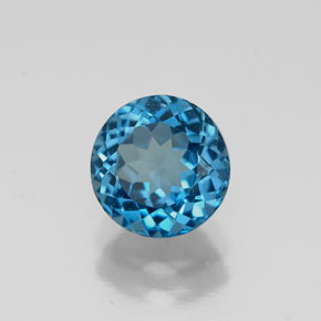 1.70캐럿 천연 런던 블루 토파즈, 라운드 컷, 7.11 mm, VS