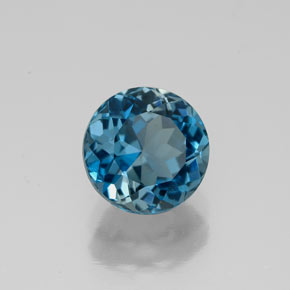 1.89캐럿 천연 런던 블루 토파즈, 라운드 컷, 7.13 mm, VVS