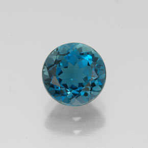 1.64캐럿 천연 런던 블루 토파즈, 라운드 컷, 7.00 mm, VVS