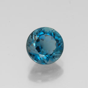 1.64캐럿 천연 런던 블루 토파즈, 라운드 컷, 7.00 mm, VVS