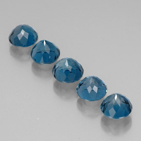 캐럿 천연 런던 블루 토파즈 보석, 라운드 컷, 7.10 mm, VVS-VS