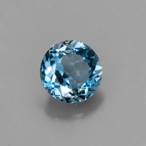 1.12캐럿 천연 런던 블루 토파즈, 라운드 컷, 6.20 mm, VVS-VS