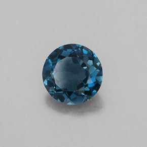 0.93캐럿 천연 런던 블루 토파즈, 라운드 컷, 5.99 mm, VVS-VS