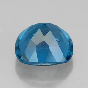 2.63캐럿 천연 런던 블루 토파즈, 쿠션 컷, 8×8 mm, VVS-VS