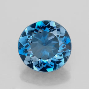 2.56캐럿 천연 런던 블루 토파즈, 라운드 컷, 8.96 mm, VVS