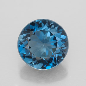 2.87캐럿 천연 런던 블루 토파즈, 라운드 컷, 8.89 mm, VVS