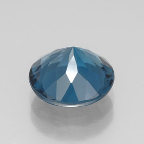 2.87캐럿 천연 런던 블루 토파즈, 라운드 컷, 8.89 mm, VVS