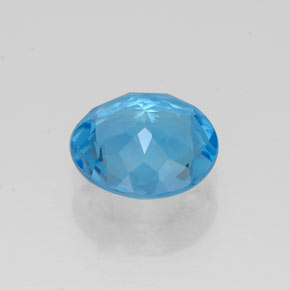 1.21캐럿 천연 스위스 블루 토파즈, 라운드 컷, 7.10 mm, VVS