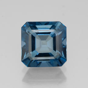1.87캐럿 천연 런던 블루 토파즈, 에메랄드 컷, 7×7 mm, VVS