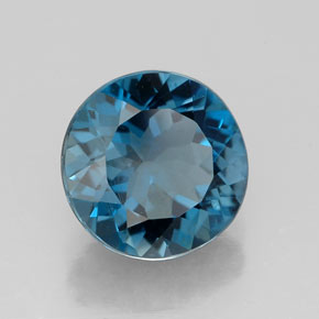 2.86캐럿 천연 런던 블루 토파즈, 라운드 컷, 8.76 mm, VS