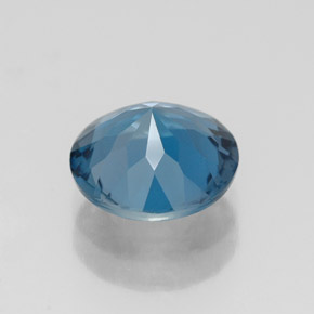 2.12캐럿 천연 런던 블루 토파즈, 라운드 컷, 8.14 mm, VVS