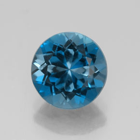 2.50캐럿 천연 런던 블루 토파즈, 라운드 컷, 8.24 mm, VS
