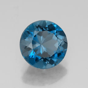 2.50캐럿 천연 런던 블루 토파즈, 라운드 컷, 8.24 mm, VS