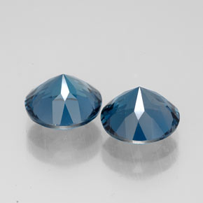 캐럿 천연 런던 블루 토파즈 보석, 라운드 컷, 8.07 mm, VVS