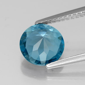 1.90캐럿 천연 런던 블루 토파즈, 라운드 컷, 7.97 mm, VVS-VS