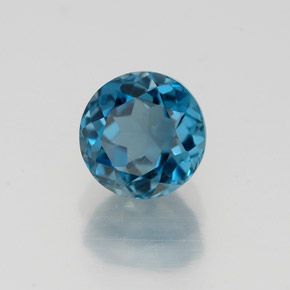 1.38캐럿 천연 런던 블루 토파즈, 라운드 컷, 6.13 mm, VVS