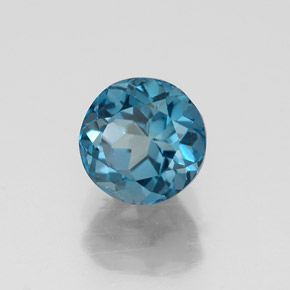1.38캐럿 천연 런던 블루 토파즈, 라운드 컷, 6.17 mm, VVS