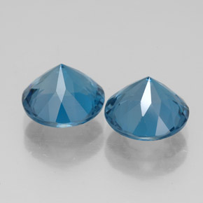 캐럿 천연 런던 블루 토파즈 보석, 라운드 컷, 8.18 mm, VVS