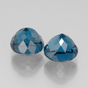 캐럿 천연 런던 블루 토파즈 보석, 라운드 컷, 7.12 mm, VVS-VS