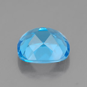 3.28캐럿 천연 스위스 블루 토파즈, 쿠션 컷, 9.1×8.2 mm, VVS