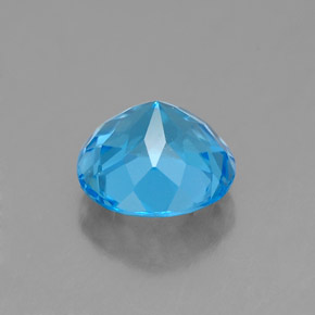 1.97캐럿 천연 스위스 블루 토파즈, 라운드 컷, 7.47 mm, VS